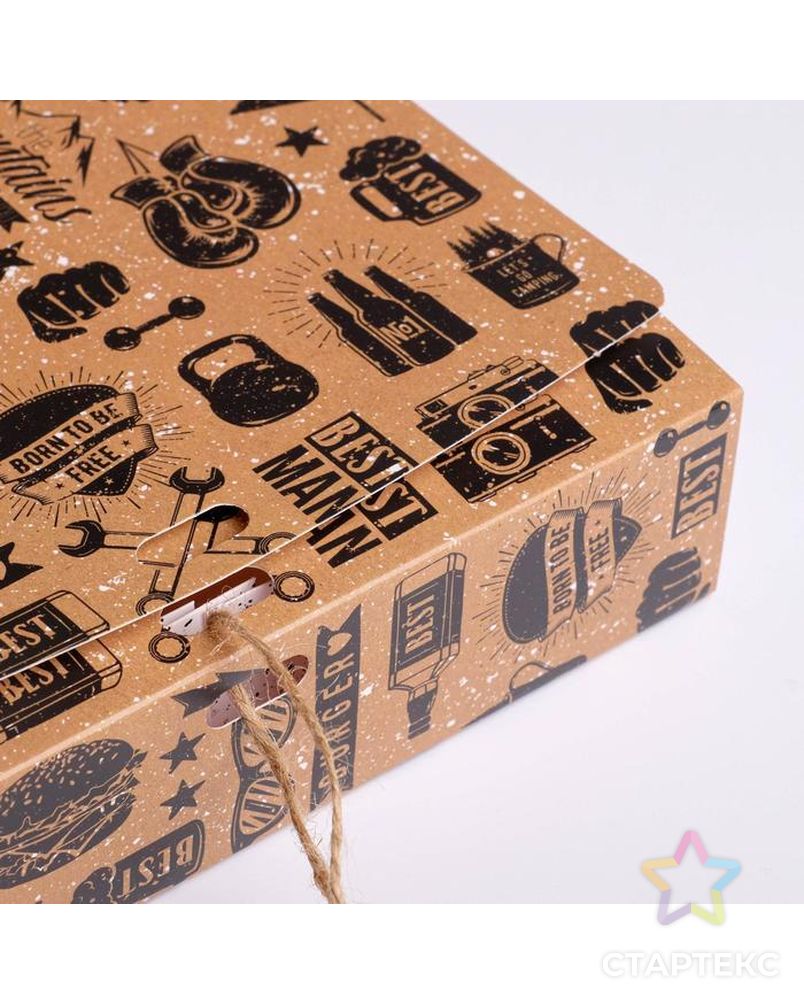 Коробка складная подарочная «Мужская», 31 × 24,5 × 9 см арт. СМЛ-117789-2-СМЛ0005231303 4