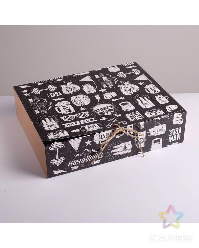Коробка складная подарочная «Мужская», 31 × 24,5 × 9 см арт. СМЛ-117789-1-СМЛ0005231317 1