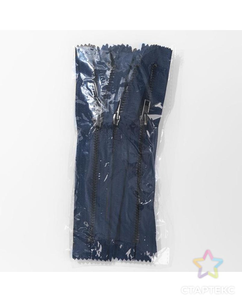 Молния джинсовая, №5, неразъёмная, 18 см, цвет тёмно-синий/антик арт. СМЛ-208221-2-СМЛ0005235810 3