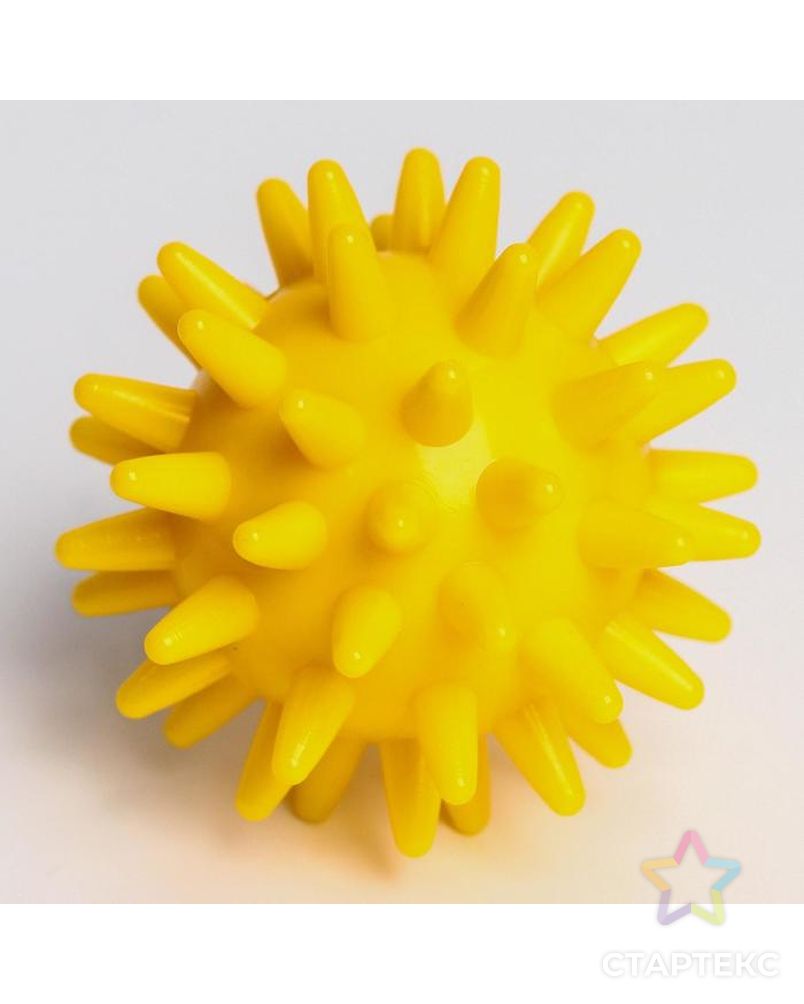 Развивающий массажный мячик с шипами, «Веселый Ёжик», d= 5 см, желтый арт. СМЛ-138020-1-СМЛ0005239095 2