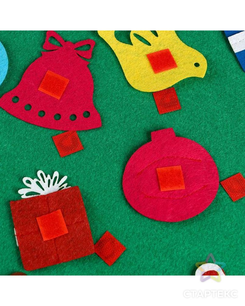 Декоративная ёлка, 22 игрушки на липучках, 88×58 см арт. СМЛ-113519-1-СМЛ0005239304 3