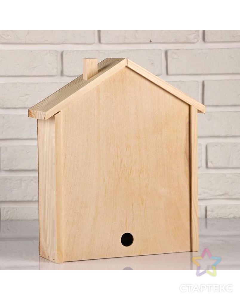 Коробка подарочная 36×28×9 см деревянная пенал "Домик", выдвижная крышка, МАССИВ арт. СМЛ-115306-1-СМЛ0005239368