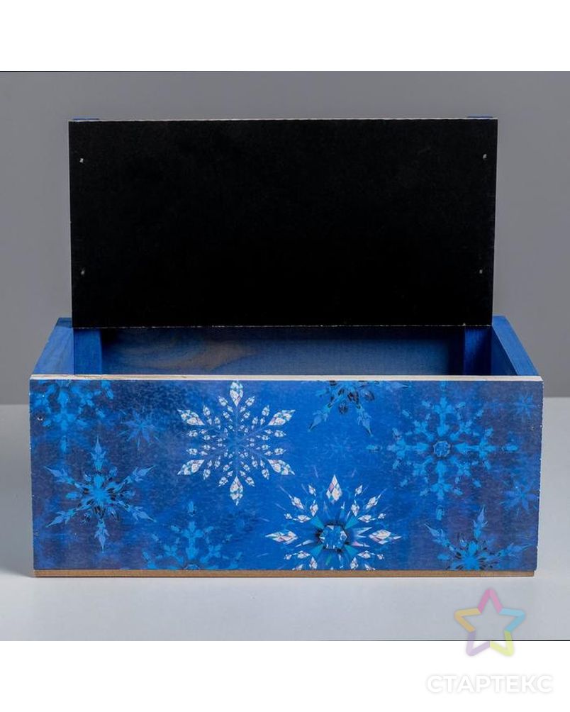 Кашпо с грифельной табличкой «Снежинки», 24.5 × 14.5 × 14.5 см арт. СМЛ-112499-1-СМЛ0005240329