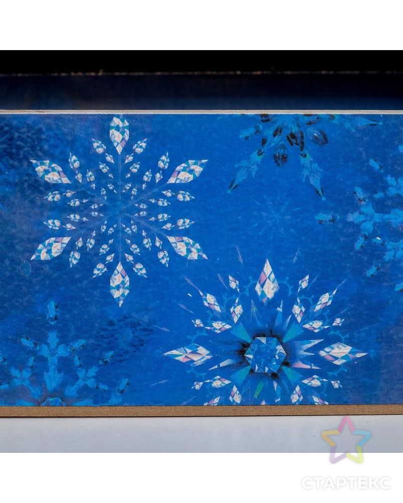 Кашпо с грифельной табличкой «Снежинки», 24.5 × 14.5 × 14.5 см арт. СМЛ-112499-1-СМЛ0005240329 3