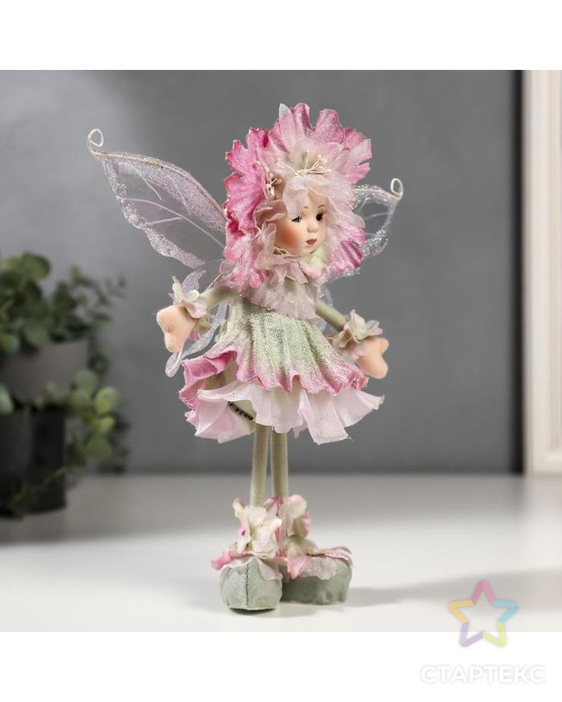 Кукла коллекционная керамика "Малышка-цветочек, сиренево-зелёный наряд" 30 см арт. СМЛ-137584-1-СМЛ0005243405 2