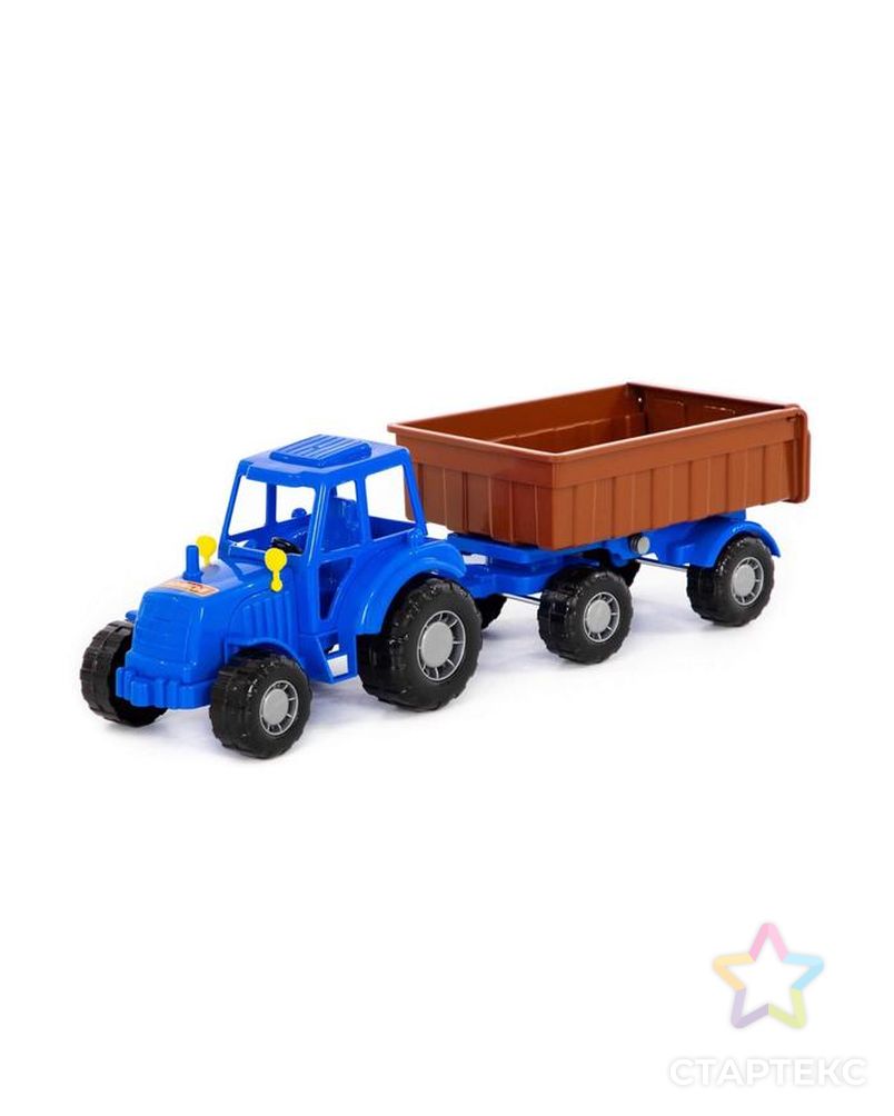Трактор с прицепом №1, цвет синий (в сеточке) арт. СМЛ-91076-1-СМЛ0005244419 1