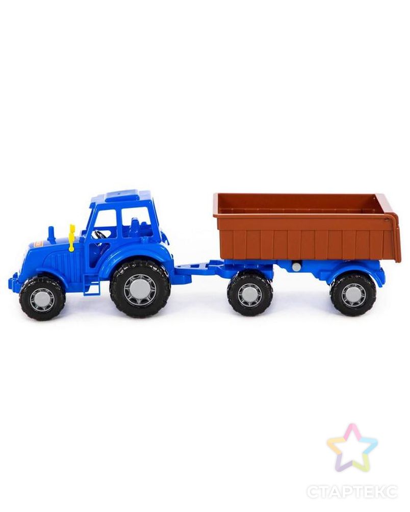 Трактор с прицепом №1, цвет синий (в сеточке) арт. СМЛ-91076-1-СМЛ0005244419 2
