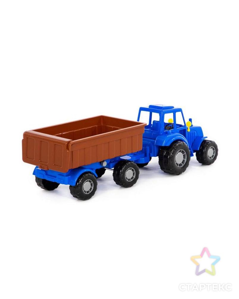 Трактор с прицепом №1, цвет синий (в сеточке) арт. СМЛ-91076-1-СМЛ0005244419 4