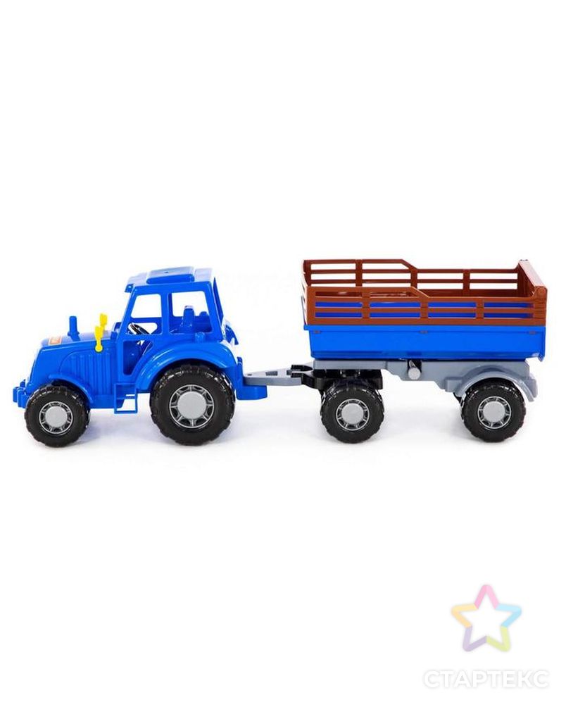 Трактор с прицепом №2, цвет синий (в сеточке) арт. СМЛ-91077-1-СМЛ0005244420 2