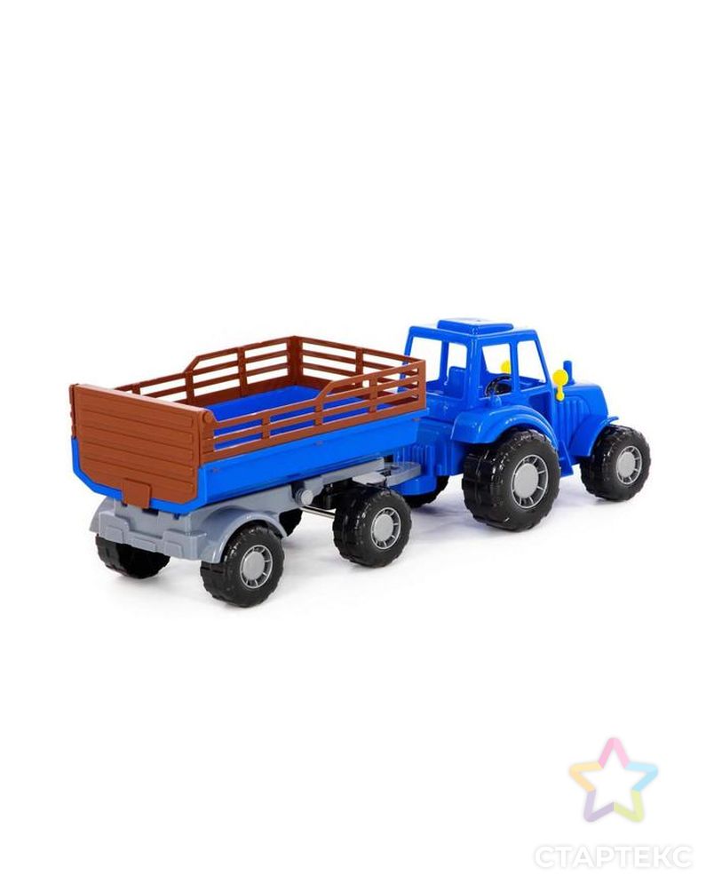 Трактор с прицепом №2, цвет синий (в сеточке) арт. СМЛ-91077-1-СМЛ0005244420 4
