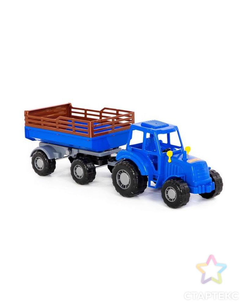 Трактор с прицепом №2, цвет синий (в сеточке) арт. СМЛ-91077-1-СМЛ0005244420 5