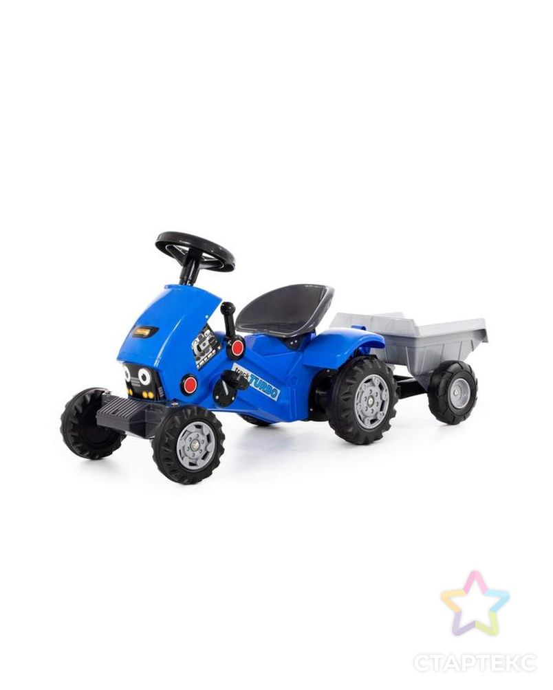 Толокар-трактор Turbo-2 с педалями, полуприцепом, цвет синий арт. СМЛ-91084-1-СМЛ0005244428 1