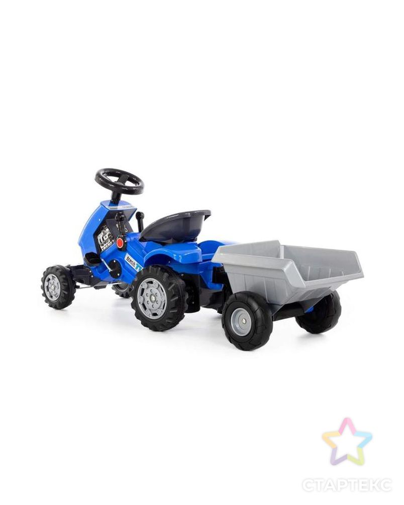 Толокар-трактор Turbo-2 с педалями, полуприцепом, цвет синий арт. СМЛ-91084-1-СМЛ0005244428 3