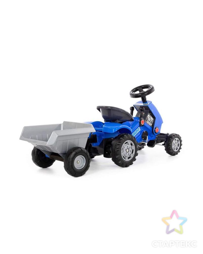 Толокар-трактор Turbo-2 с педалями, полуприцепом, цвет синий арт. СМЛ-91084-1-СМЛ0005244428 4