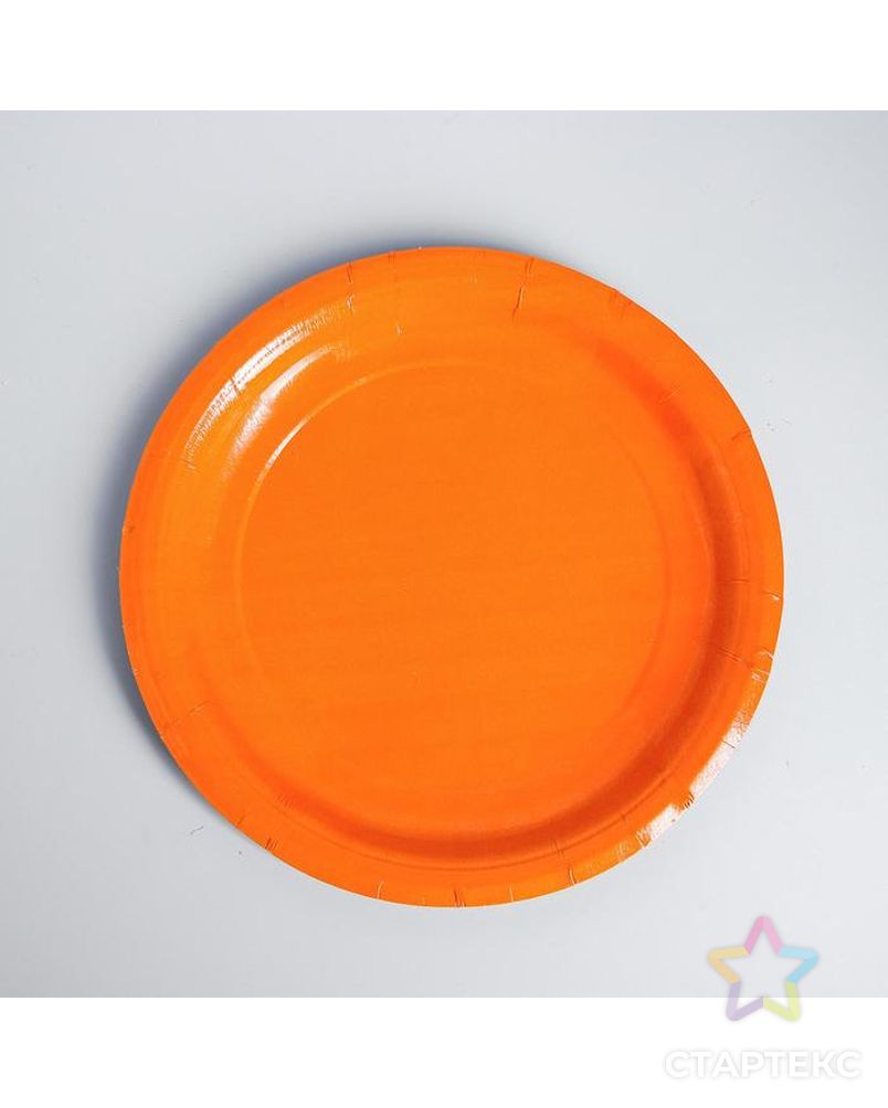 Набор бумажной посуды "Оранжевый", 10 стаканов, 10 тарелок, 50 салфеток, скатерть арт. СМЛ-110613-1-СМЛ0005249553 3