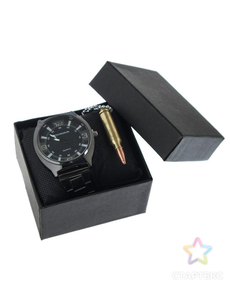 Подарочный набор 2 в 1 "Bolingdun": наручные часы, d=4.8 см, кулон арт. СМЛ-208034-1-СМЛ0005256911 1