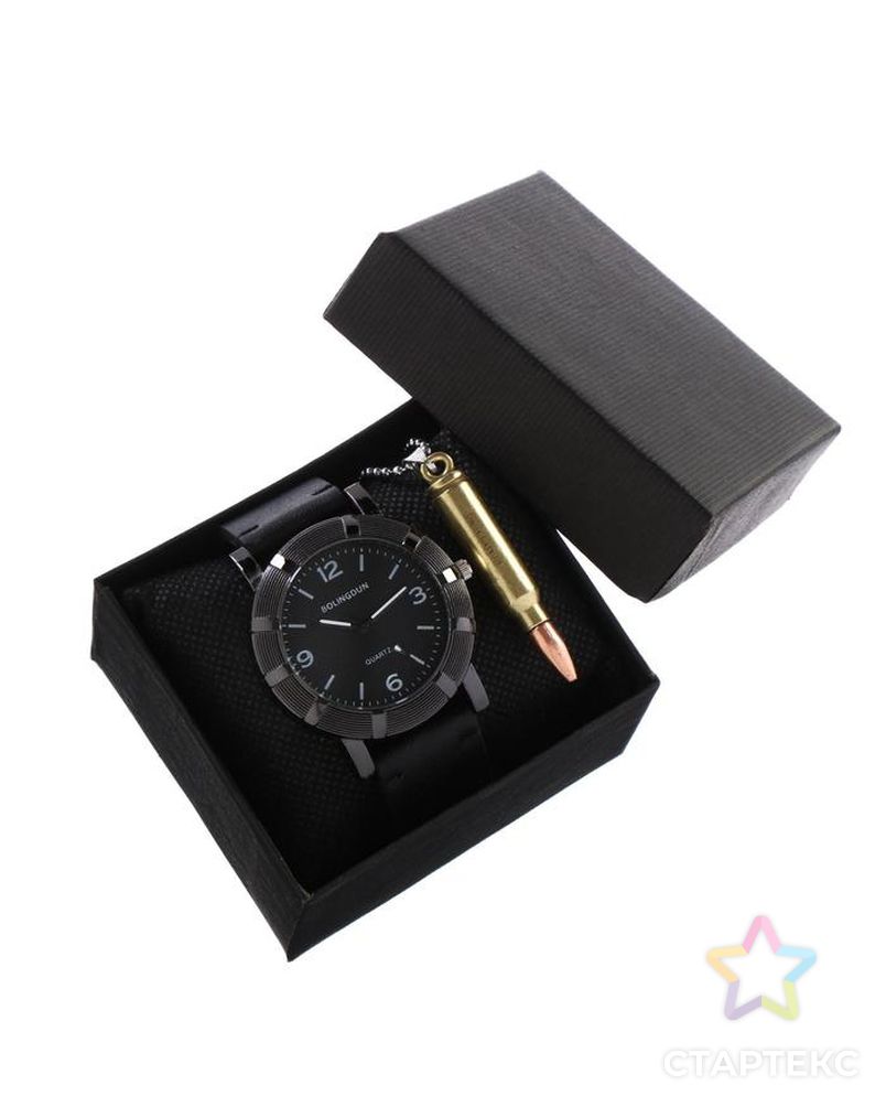 Подарочный набор 2 в 1 "Bolingdun": наручные часы, d=4.6 см, кулон арт. СМЛ-208014-1-СМЛ0005256913 1