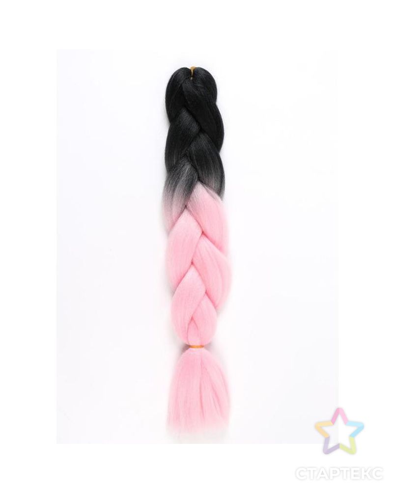 ZUMBA Канекалон двухцветный, гофрированный, 60 см, 100 гр, цвет чёрный/нежно-розовый(#BY5) арт. СМЛ-199379-1-СМЛ0005267950 1