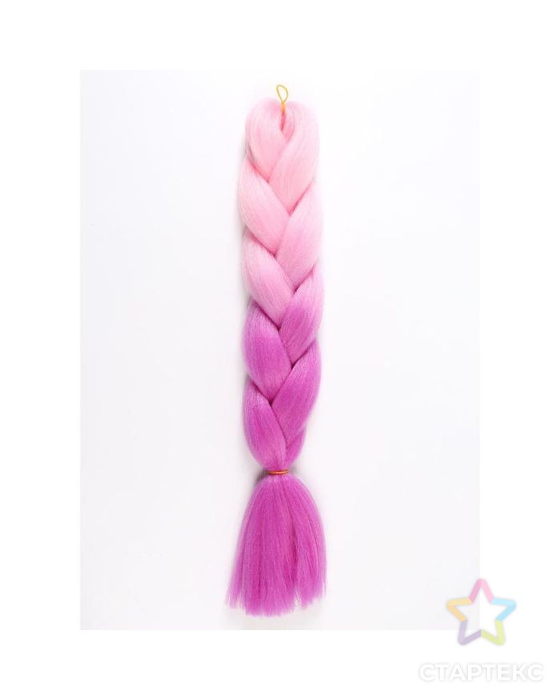 ZUMBA Канекалон двухцветный, гофрированный, 60 см, 100 гр, цвет светло-розовый/светло-фиолетовый(#BY39) арт. СМЛ-199404-1-СМЛ0005267983 1