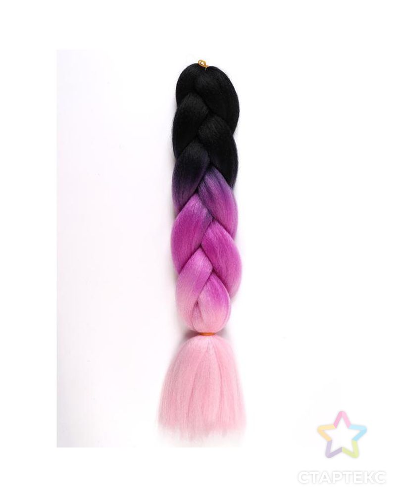 ZUMBA Канекалон трёхцветный, гофрированный, 60 см, 100 гр, цвет чёрный/фиолетовый/светло-розовый(#CY5) арт. СМЛ-199417-1-СМЛ0005267996 1
