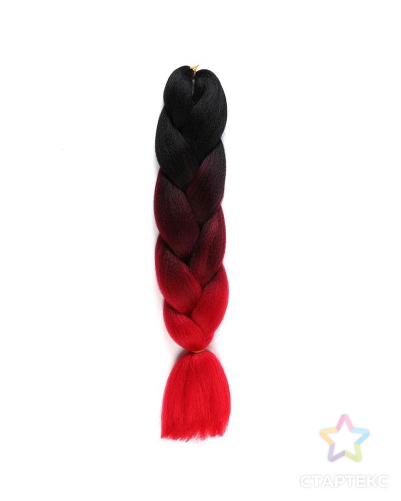 ZUMBA Канекалон трёхцветный, гофрированный, 60 см, 100 гр, цвет чёрный/бордовый/красный(#CY6) арт. СМЛ-199418-1-СМЛ0005267997 1