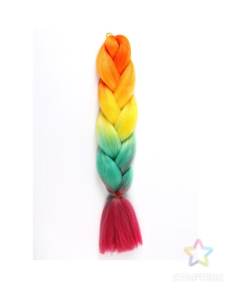 ZUMBA Канекалон четырёхцветный, гофрированный, 60 см, 100 гр, цвет радуга(#DY2) арт. СМЛ-199432-1-СМЛ0005268019 1