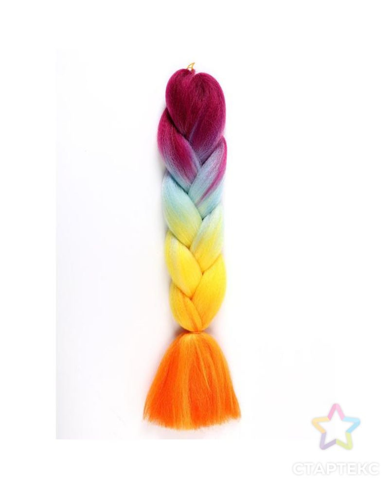 ZUMBA Канекалон четырёхцветный, гофрированный, 60 см, 100 гр, цвет радуга(#DY4) арт. СМЛ-199433-1-СМЛ0005268021 1