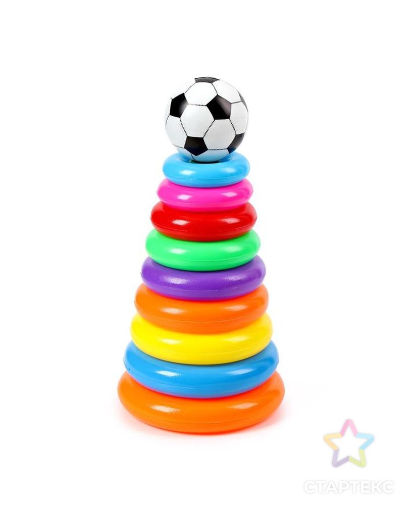 Пирамидка "Футбольный мяч", 9 колец арт. СМЛ-138400-1-СМЛ0005273408 1
