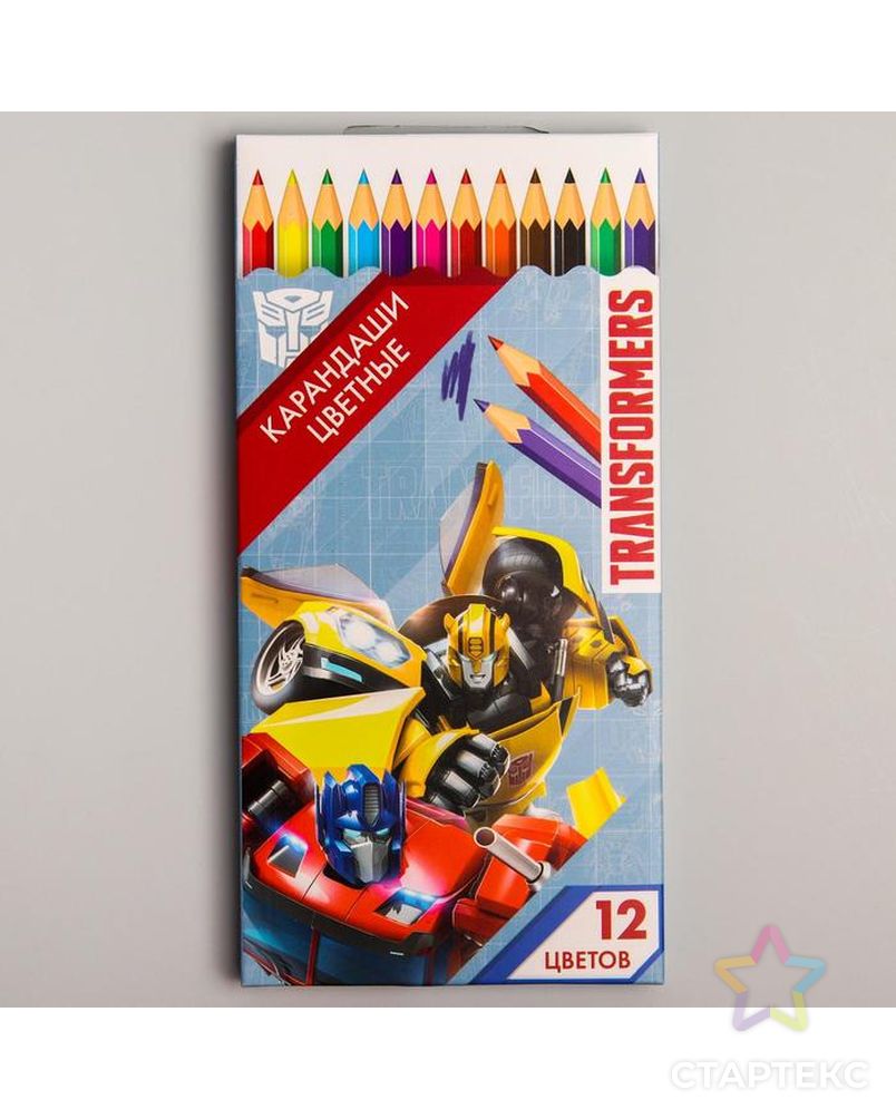 Карандаши цветные, 12 цвета, Transformers арт. СМЛ-200417-1-СМЛ0005276457 3