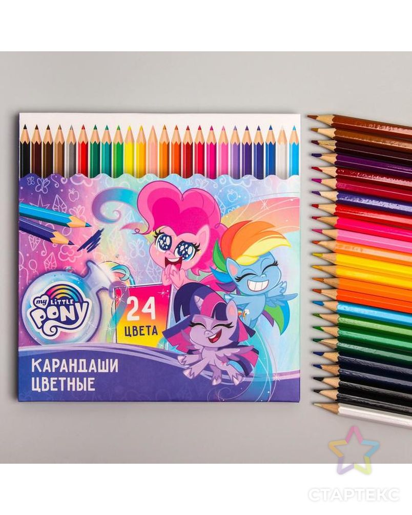 Карандаши цветные, 24 цвета, My Little Pony арт. СМЛ-192420-1-СМЛ0005276458 1