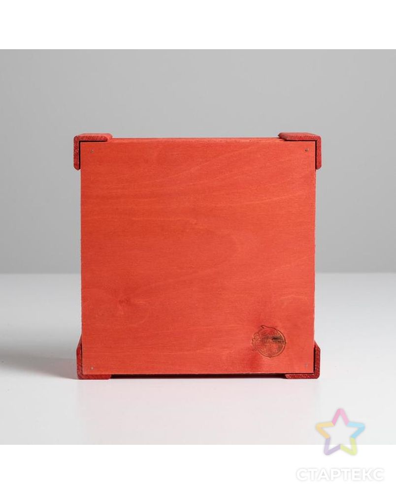 Ящик  деревянный подарочный «С праздником весны», 20 × 20 × 10  см арт. СМЛ-128562-1-СМЛ0005288826 4