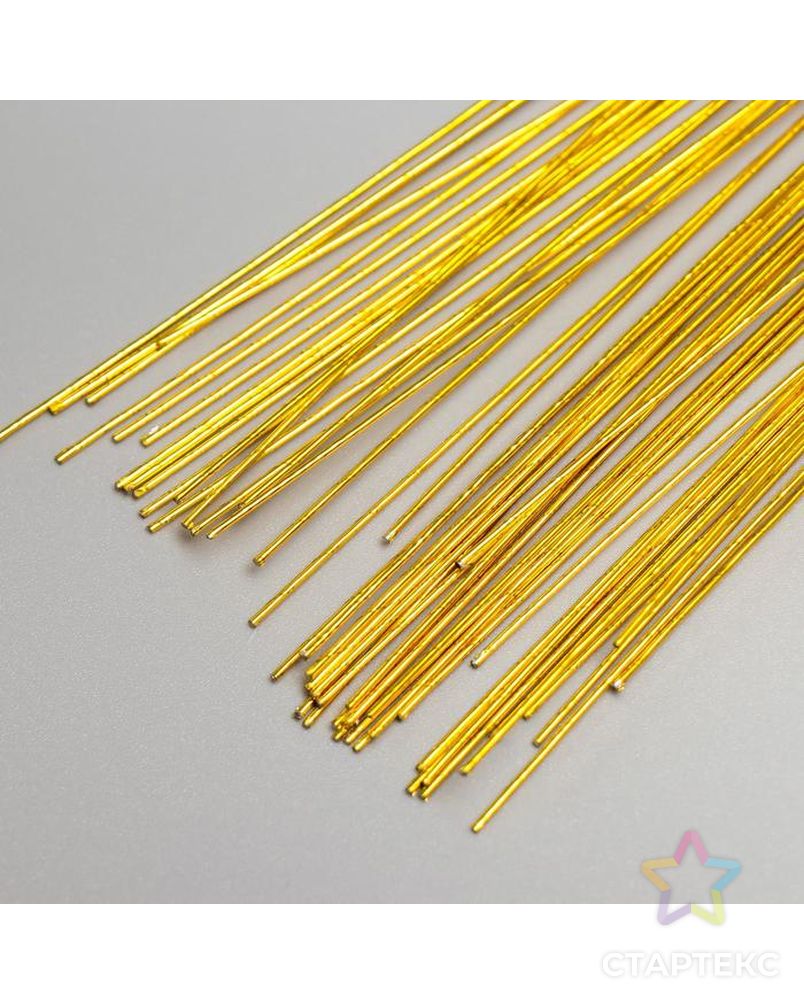 Проволока для изготовления искусственных цветов "Золотая" длина 40 см сечение 0,7 мм арт. СМЛ-129036-1-СМЛ0005289260 2