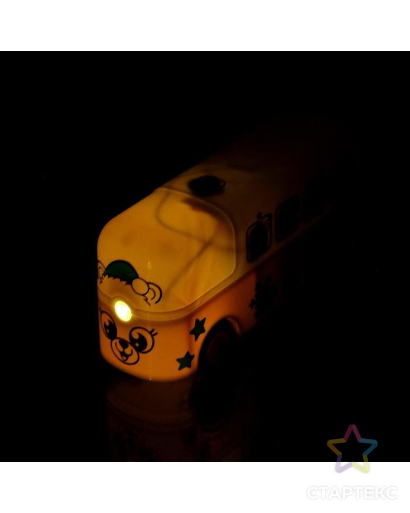 Музыкальный проектор "Новогодний автобус"  свет, звук, белый, в ПАКЕТЕ арт. СМЛ-92035-1-СМЛ0005289564 5