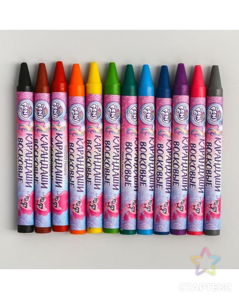 Восковые карандаши My Little Pony, набор 12 цветов арт. СМЛ-180323-1-СМЛ0005290036 2