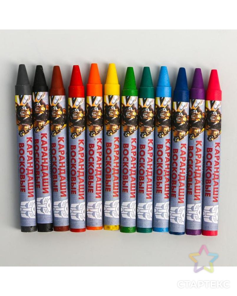 Восковые карандаши Transformers, набор 12 цветов арт. СМЛ-180325-1-СМЛ0005290038 2