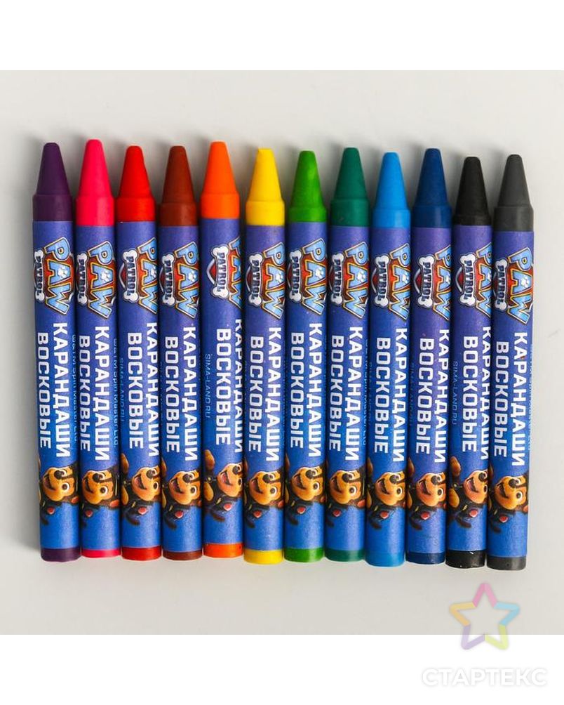 Восковые карандаши Paw Patrol, набор 12 цветов арт. СМЛ-180326-1-СМЛ0005290040 2