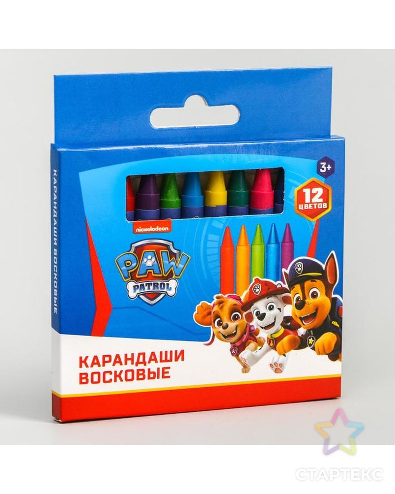 Восковые карандаши Paw Patrol, набор 12 цветов арт. СМЛ-180326-1-СМЛ0005290040 3