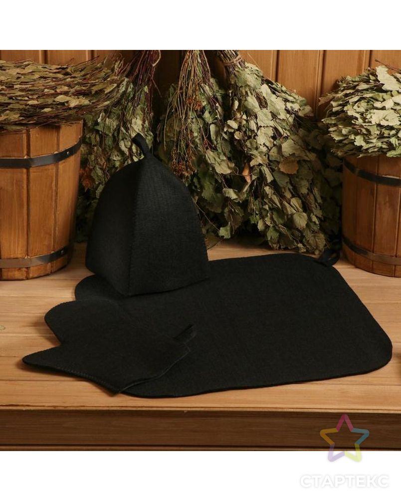 Набор: шапка+рукавица+коврик (в пакете) арт. СМЛ-178004-1-СМЛ0005290334