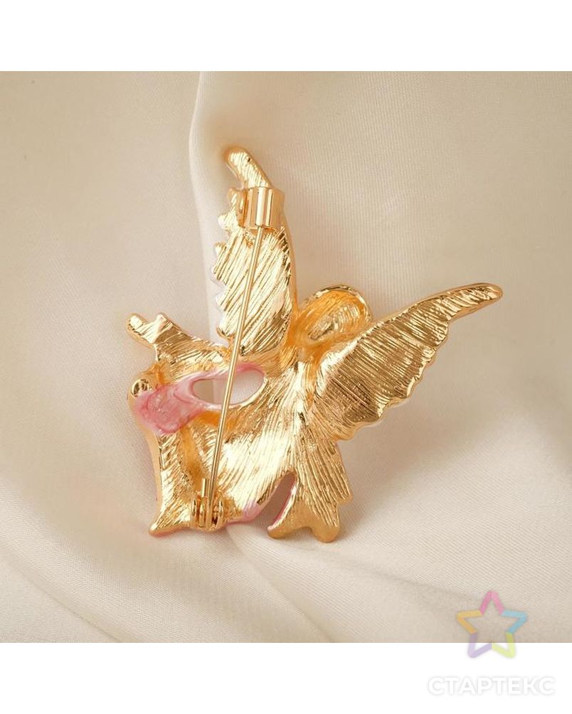 Брошь "Ангелок", цвет розовый в золоте арт. СМЛ-188000-1-СМЛ0005292664