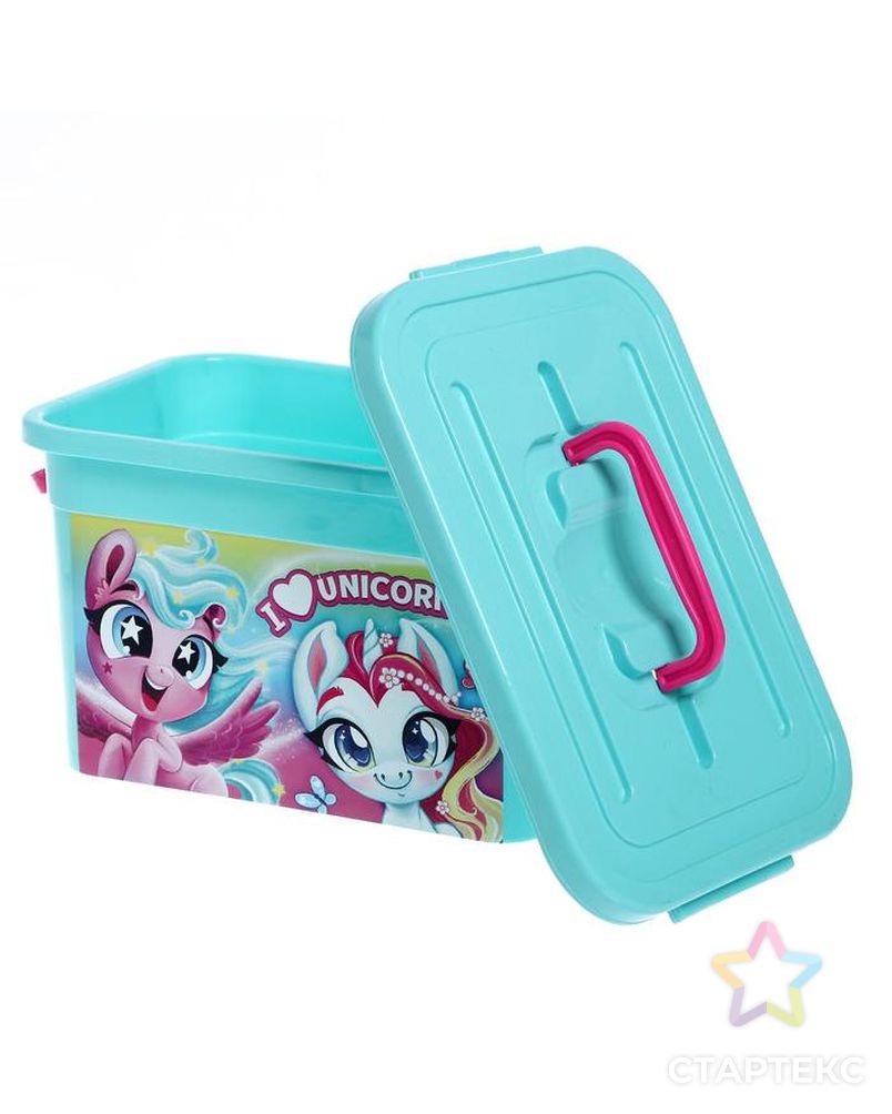 Ящик для игрушек 80901 "Волшебные Пони" с крышкой и ручками, 6,5 л арт. СМЛ-135882-1-СМЛ0005292679 4