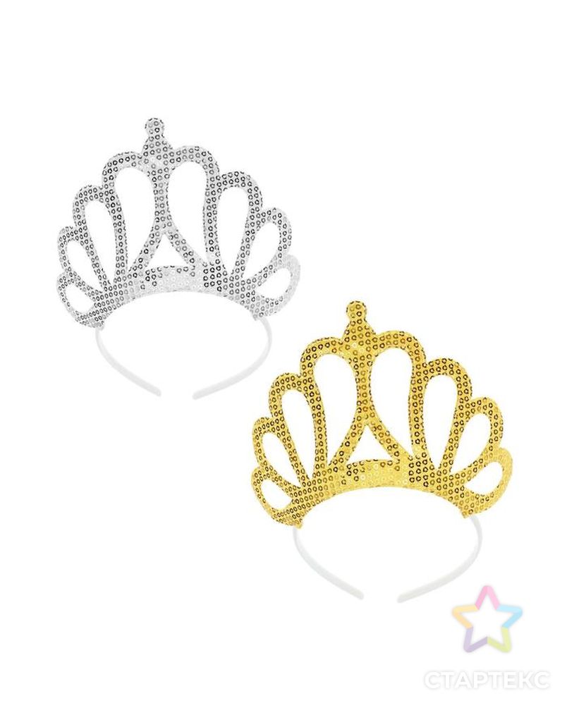 Карнавальная корона "Кокетка" на ободке, цвета МИКС арт. СМЛ-106921-1-СМЛ0005296087 1