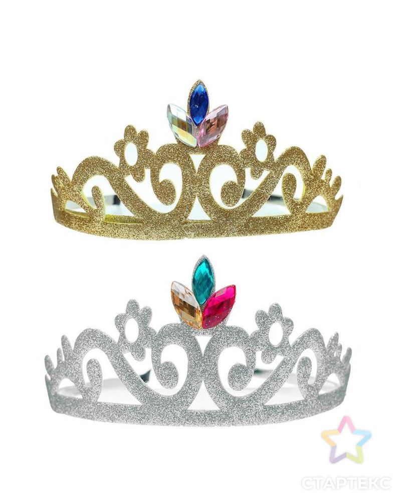 Корона на ободке "Царица", цвета МИКС арт. СМЛ-112562-1-СМЛ0005296787 2