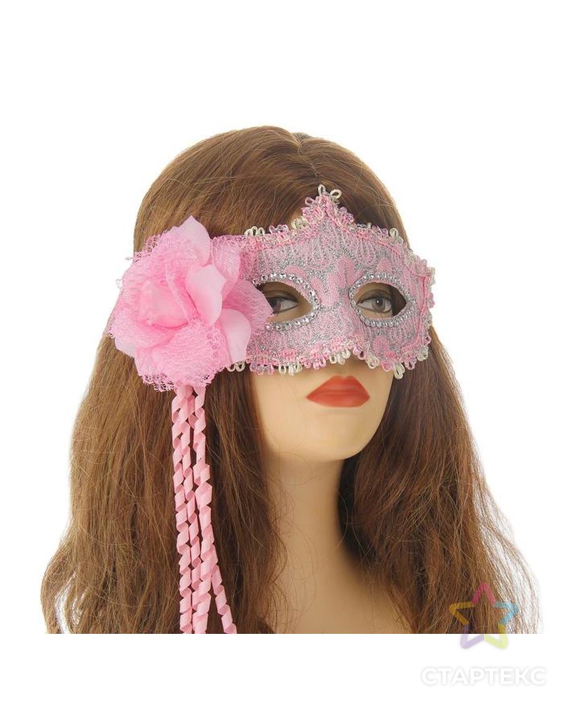 Карнавальная маска "Очарованье" с цветком, цвета МИКС арт. СМЛ-109045-1-СМЛ0005299251 3