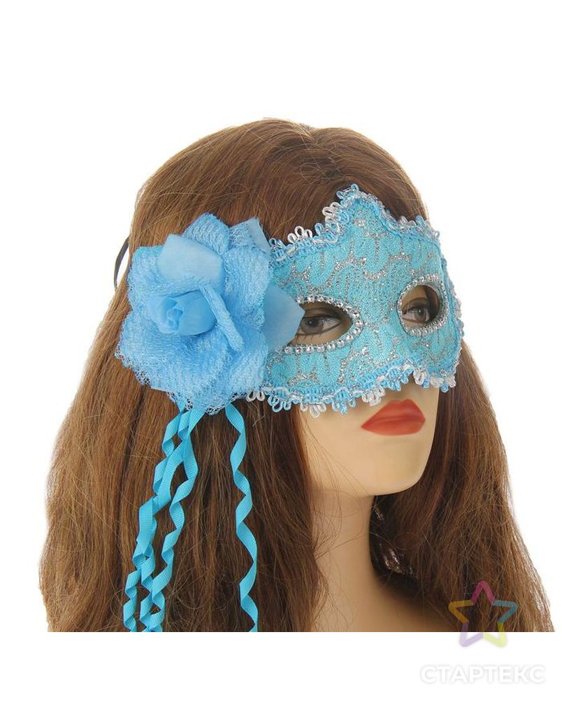 Карнавальная маска "Очарованье" с цветком, цвета МИКС арт. СМЛ-109045-1-СМЛ0005299251 5