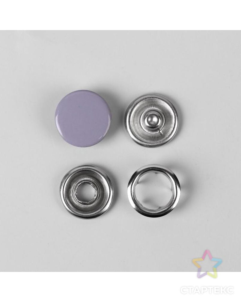 Кнопки рубашечные закрытые д.0,95см (D272 серый металл) арт. СМЛ-117501-1-СМЛ0005306580 2