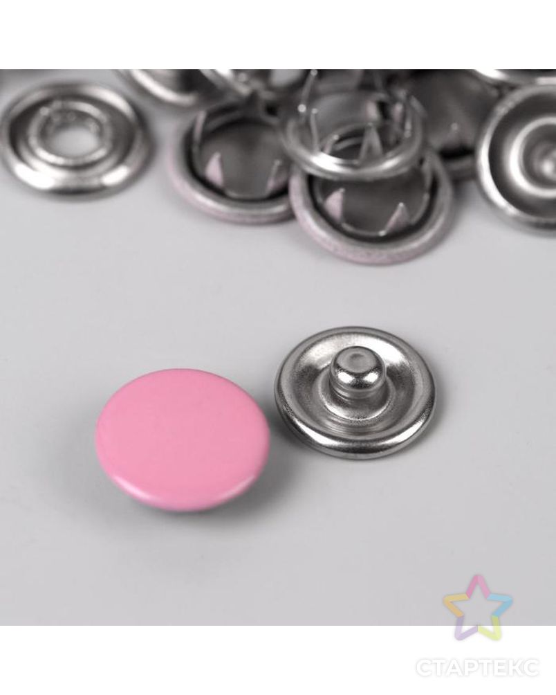 Кнопки рубашечные закрытые д.0,95см (D513 розовый металл) арт. СМЛ-117502-1-СМЛ0005306581 1