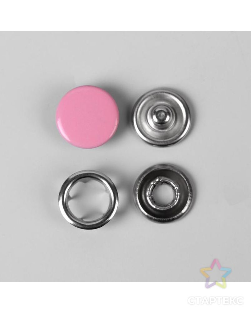 Кнопки рубашечные закрытые д.0,95см (D513 розовый металл) арт. СМЛ-117502-1-СМЛ0005306581 2