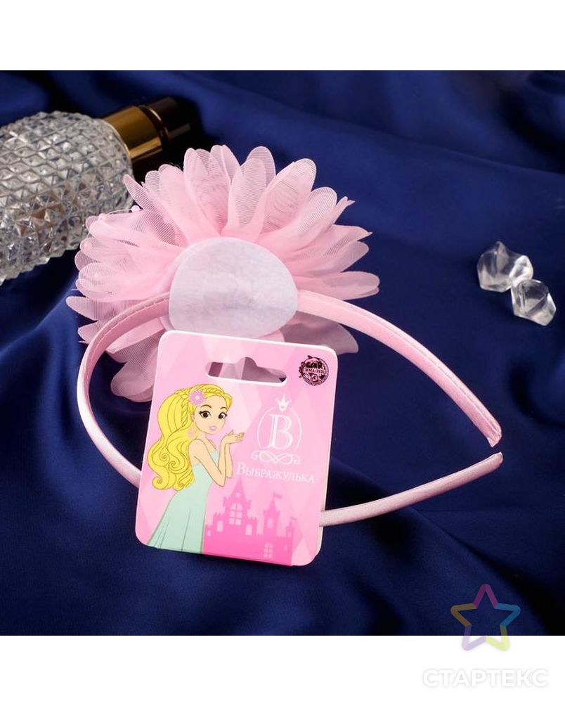 Ободок для волос "Рози" розочка, 0,5 см, розовый арт. СМЛ-140475-1-СМЛ0005321352 2