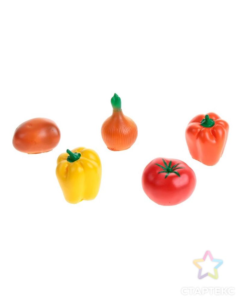 Набор резиновых игрушек «Овощи», МИКС арт. СМЛ-65405-1-СМЛ0000534114 1