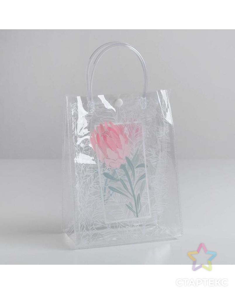 Пакет пластиковый Flowers, 18 х 23 х 10 см арт. СМЛ-132720-1-СМЛ0005352387 1